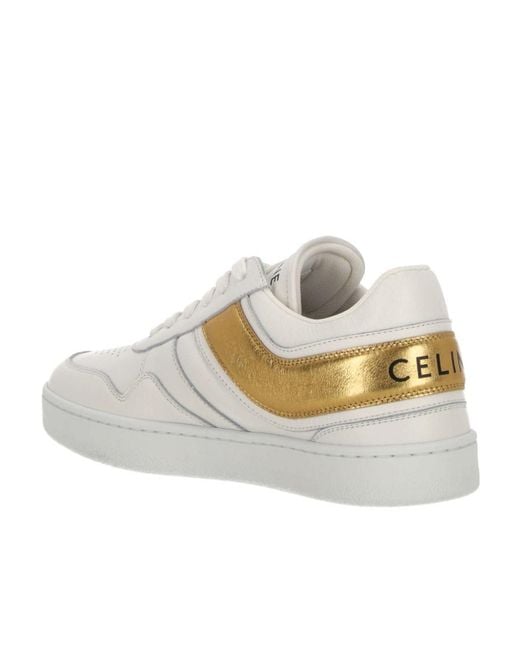 Céline White Logo Low-Top Leisure Sneakers