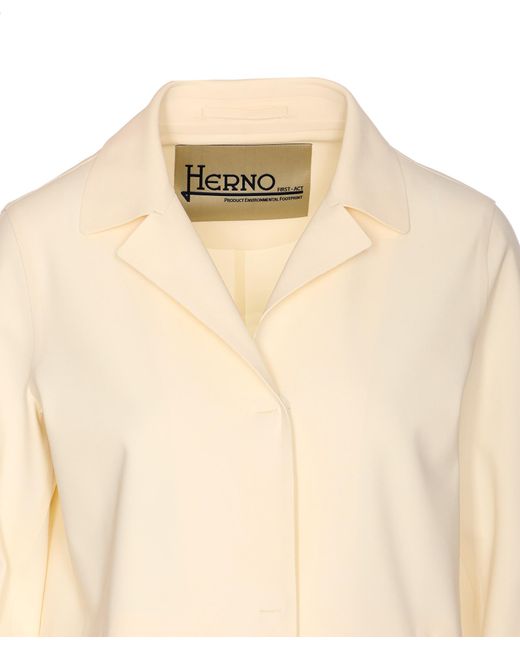 Herno Natural Single-Breasted Long-Sleeved Coat