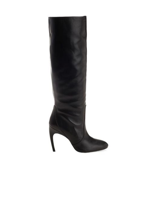 Stuart Weitzman Black Round-Head Boots