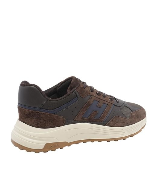 Hogan Black Hyperlight Suede-Panel Sneakers for men