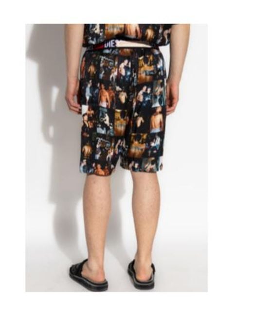 DIESEL Blue X Tom Of Finland Foundation Graphic-Print Shorts for men