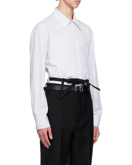 Jil Sander White Striped Long-Sleeved Shirt for men