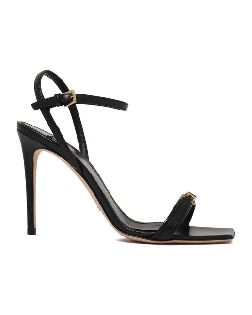 Elisabetta Franchi Black Square Toe High Heel Sandals