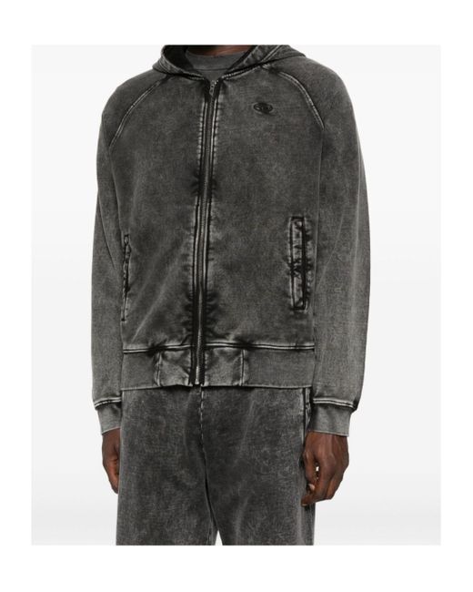 DIESEL Black Zippered Denim Jacket for men