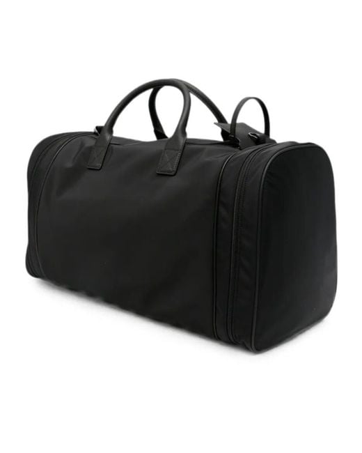 Emporio Armani Black Logo-Plaque Holdall for men