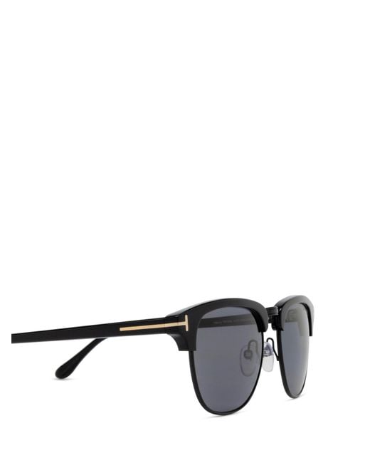 Tom Ford Black Eyewear Henry Round Frame Sunglasses