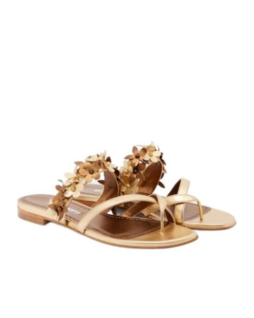 Manolo Blahnik Brown Elegant Cross-Strap Versatile Sandals