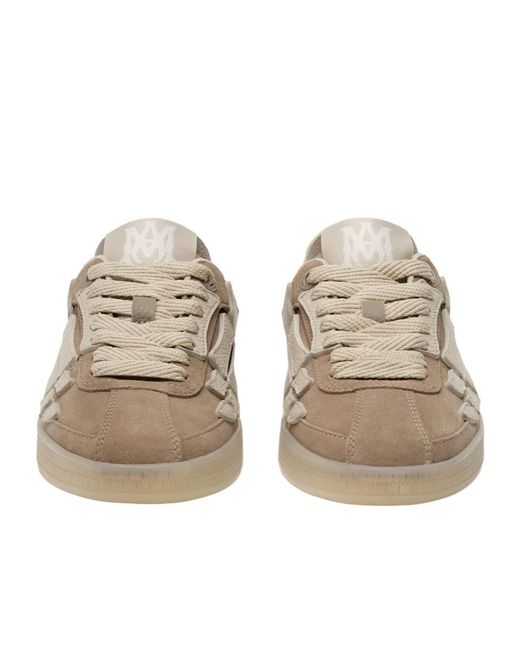 Amiri Brown Pacific Bones Suede Low-Top Sneakers for men