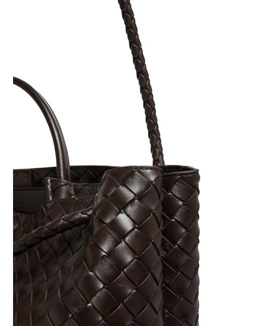 Bottega Veneta Black Woven Detail Shoulder Bag