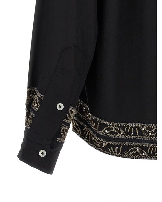 Bode Black 'Beaded Epoque' Shirt for men