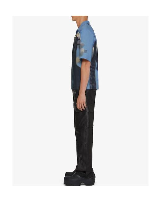 Givenchy Blue Hawaiian Collar Shirt for men