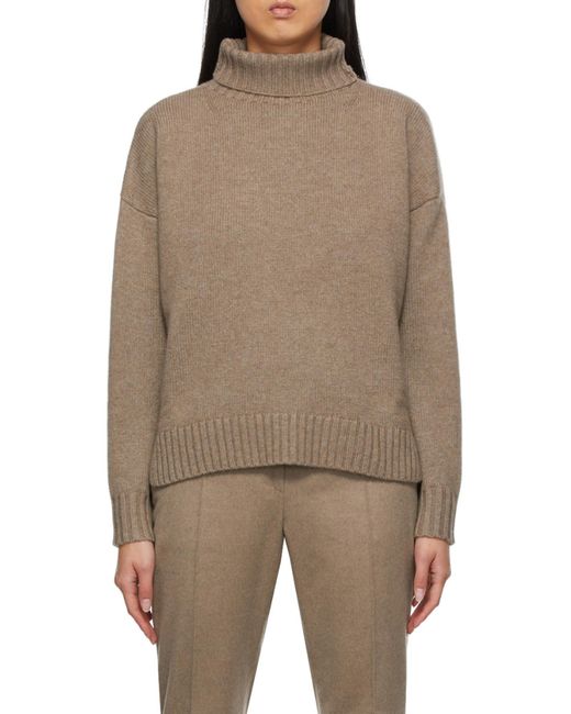 Max Mara Brown Trau Turtleneck Pullover