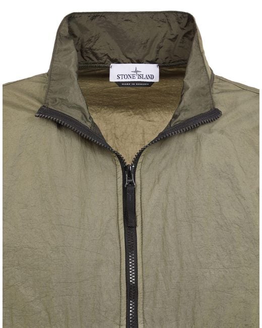 Stone Island Green Watro-Tc Logo Patch Lightweight Jacket for men