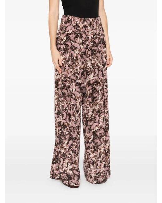 Dries Van Noten Red Patterned Casual Pants