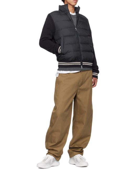 Moncler Blue Logo Patch Padded Cardigan for men