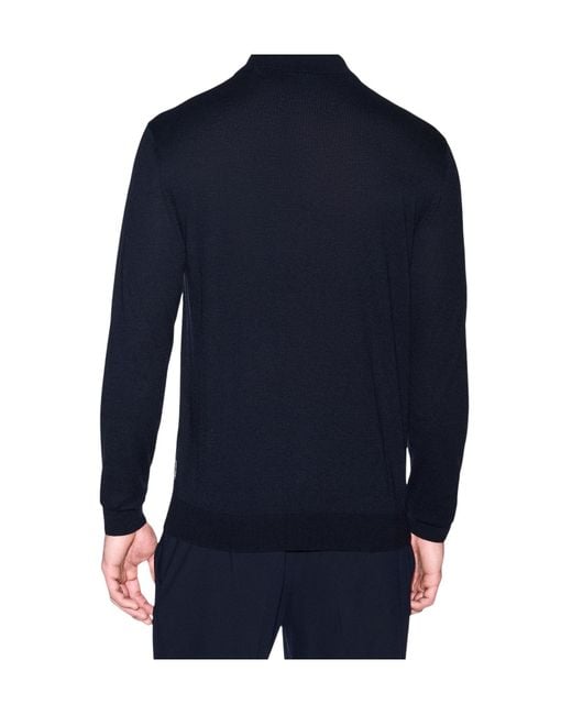 ARMANI EXCHANGE Blue Regular Fit Knit Polo for men