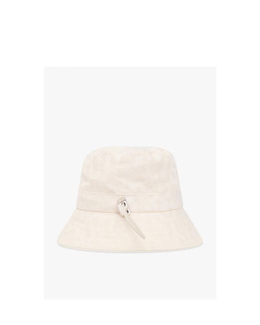 Gcds White Monogram Drawstring Bucket Hat