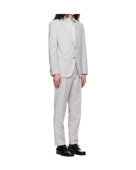 Boss Gray Single-Breasted Two-Piece Suit for men