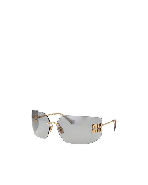 Miu Miu White Rimless Sunglasses