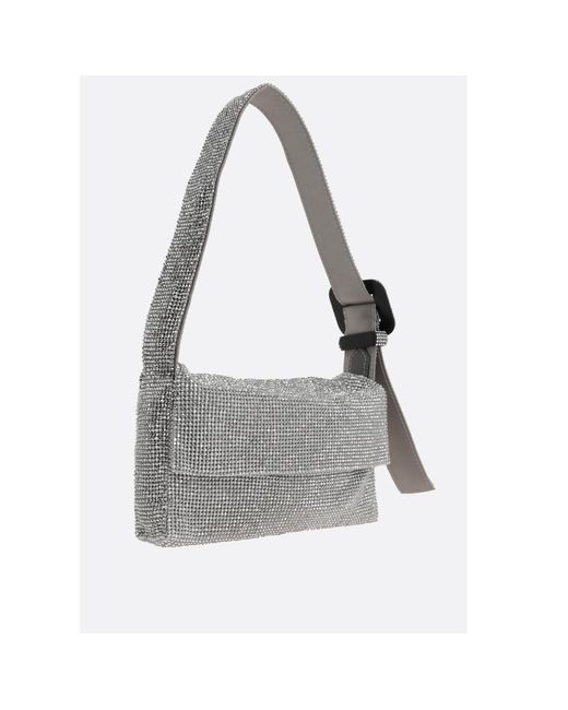 Benedetta Bruzziches Gray Vitty La Mignon Embellished Shoulder Bag