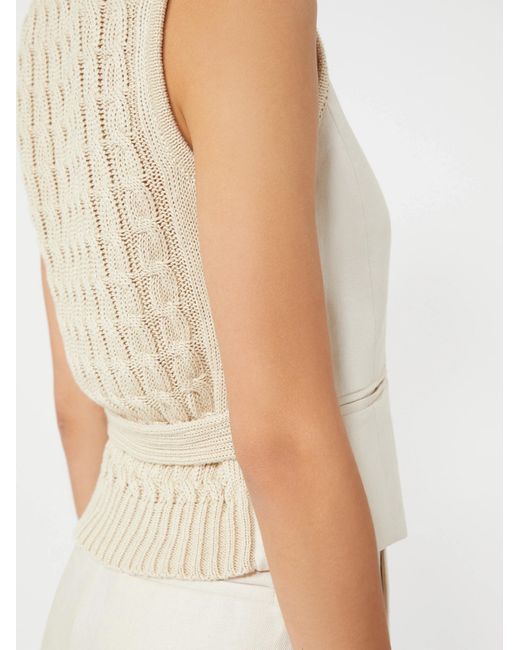 Max Mara White Calibri Button-Up V-Neck Gilet