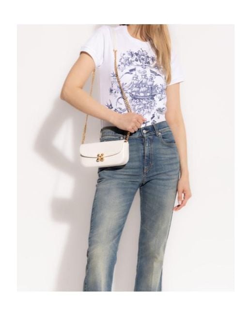 McQueen White Graphic Printed Crewneck T-Shirt