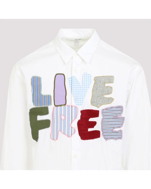 Comme des Garçons White Live Free Shirt for men