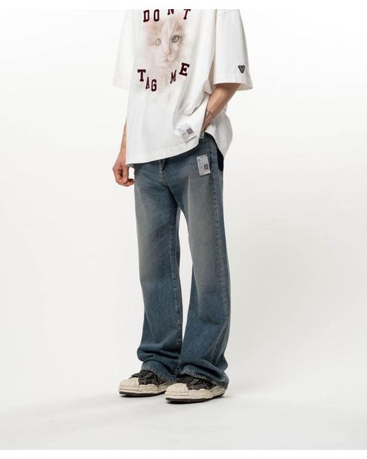 Maison Mihara Yasuhiro Blue Flared Denim Pants for men