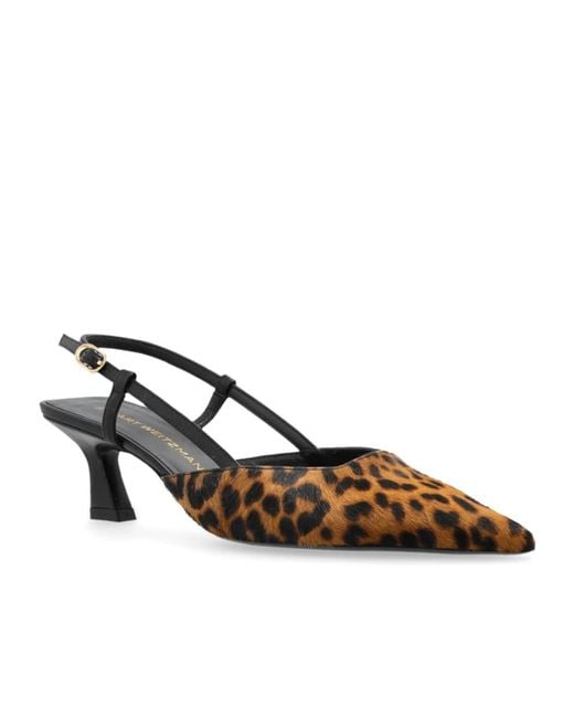 Stuart Weitzman Brown Slingback High Heel Sandals