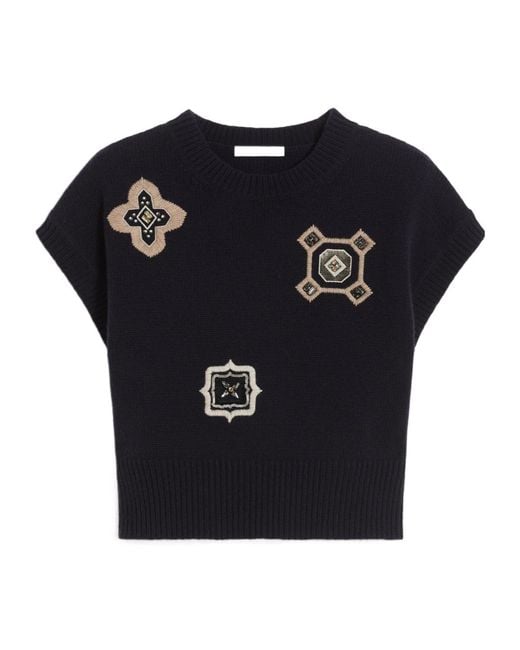 Max Mara Black Wool-Cashmere Sweater Vest