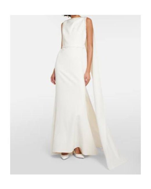 Safiyaa White Bridal Ginevra Embellished Gown