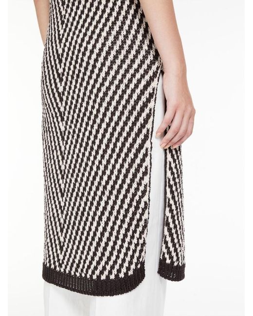 Max Mara Multicolor Long Pullover With Herringbone Pattern
