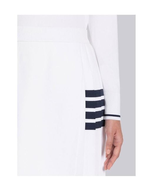 Thom Browne White 4-Bar High Waist Pleated Skirt