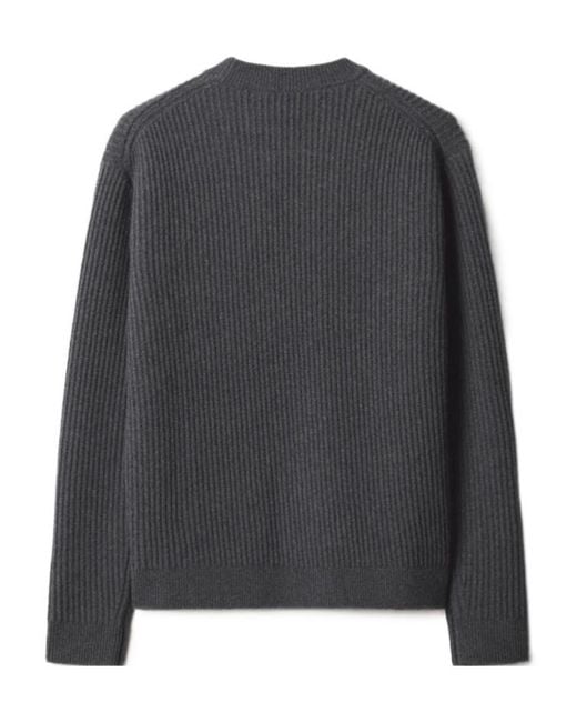 Maison Kitsuné Black Fox Head Wool Ribbed Jumper for men
