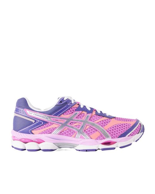 Asics Purple Leather-Trimmed Mesh Sneakers