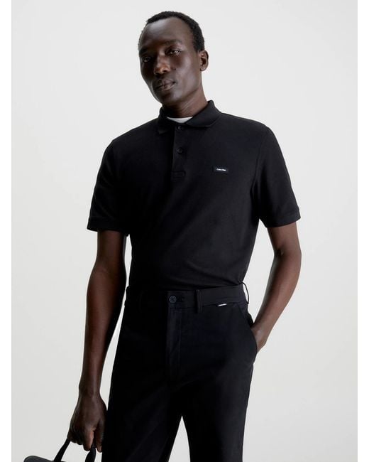 Calvin Klein Black Short-Sleeved Polo Shirt for men