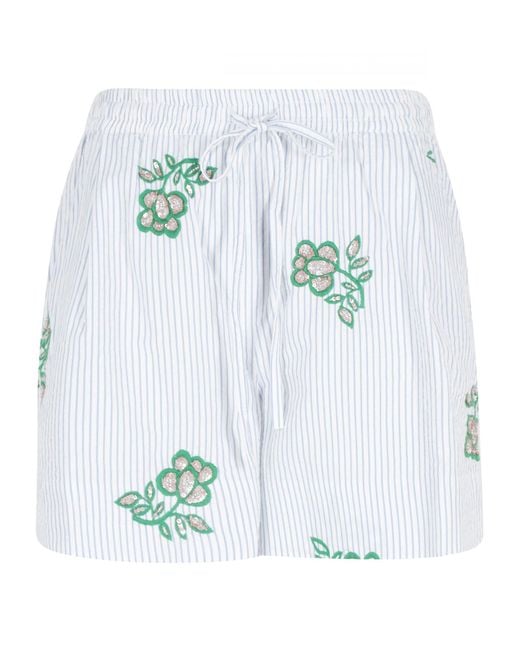 Essentiel Antwerp Blue Wide-Leg Shorts
