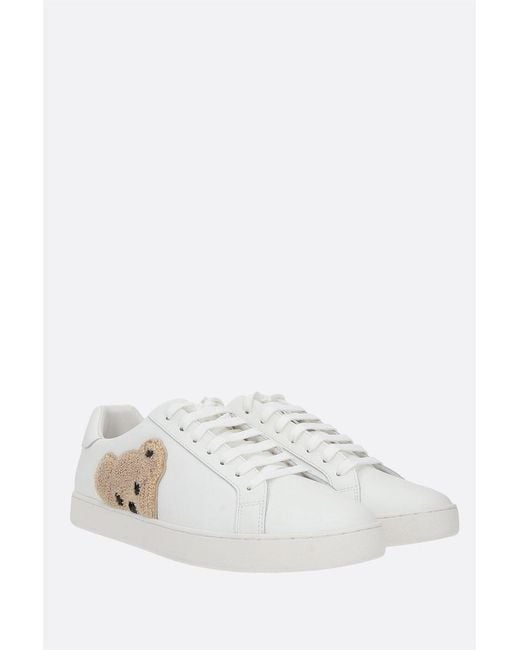 Palm Angels White New Teddy Bear Tennis Sneakers for men