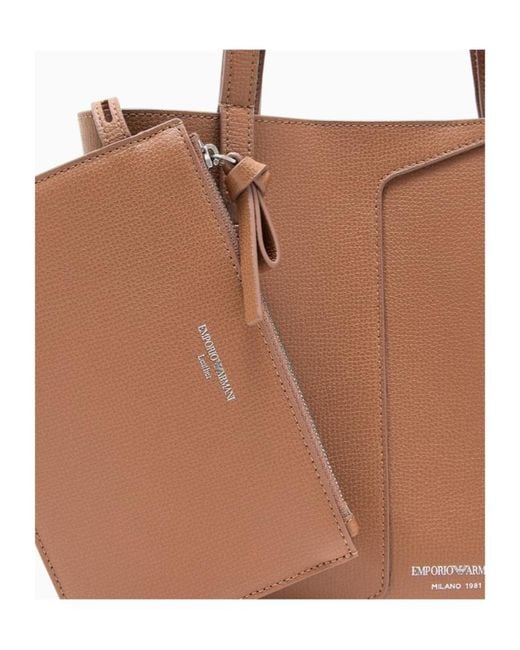 Emporio Armani Brown Logo-Print Tote Bag