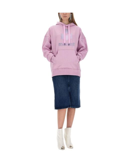 Isabel Marant Pink Isabel Marant Étoile Logo-Printed Drawstring Hoodie
