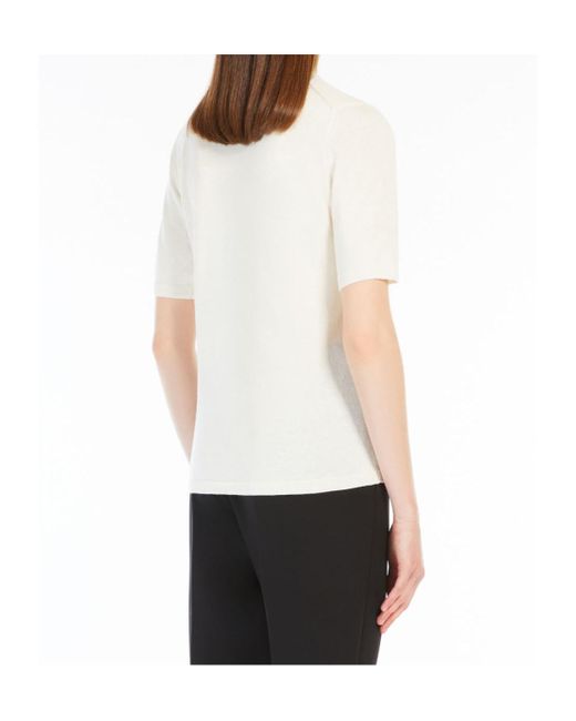 Max Mara White Crewneck Knitted Top