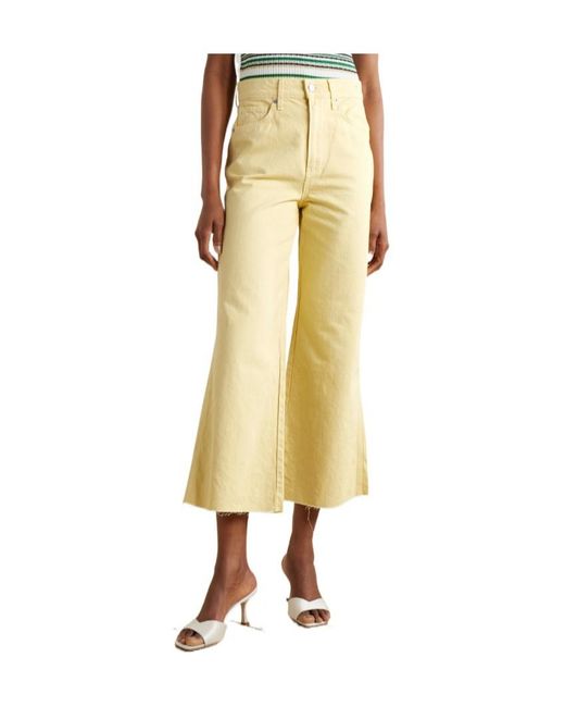 Veronica Beard Yellow Taylor Flared Jeans