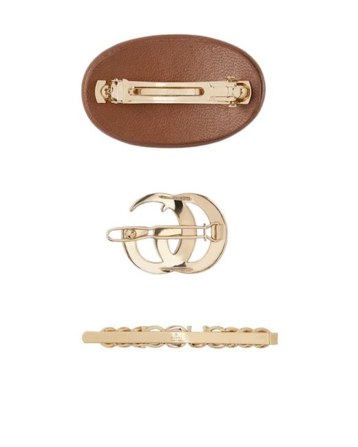 Gucci White Logo Hair Clips Set