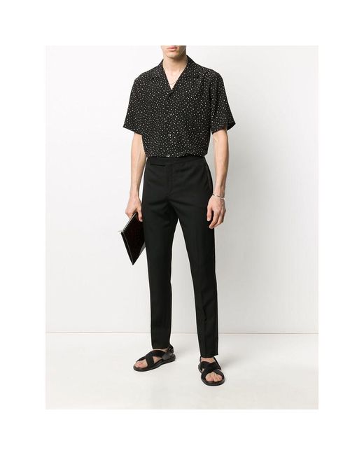 Saint Laurent Black Slim-Fit Tailored Trousers for men