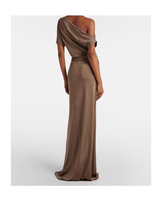 TOVE Brown Inez Draped Gown