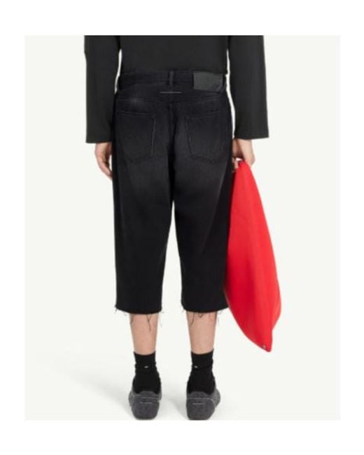 MM6 by Maison Margiela Black Denim Shorts for men