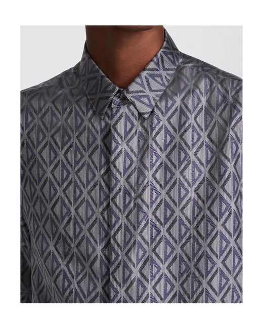 Dior Blue Cd Diamond Short-Sleeved Shirt for men