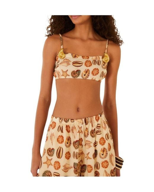 Farm Rio Orange Patterned Short Tank Top