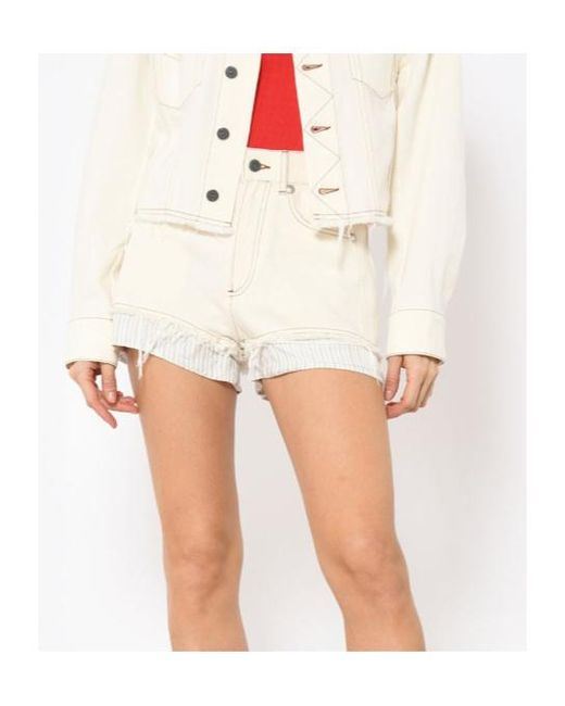 A.P.C. White Versailles Layered Denim Shorts