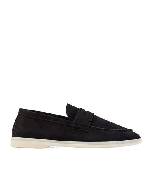 Scarosso Black Luciano Almond Toe Loafers for men